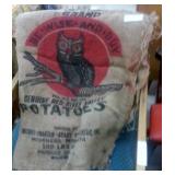 OWL BURLAP SACK