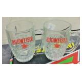 PAIR BUDWEISER GLASS MUGS