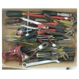 LOT SCREWDRIVERS, WRENCHES, MORE