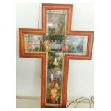 ELECTRIC RELIGOUS SCENES CROSS LAMP