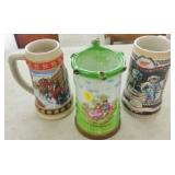 2 STEINS, 1 DRIBBLER MUG