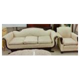 VICTORIAN STYLE COUCH, CHAIR