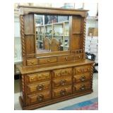 TWISTED WOOD MIRRORED DRESSER