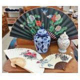 GINGER JARS, ASIAN FANS