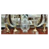 4PCS BRASS STAND CANDLEHOLDERS, CANDY DISH