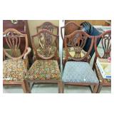 LOT WOODEN DINING CHAIRS
