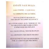 ESTATE SALE RULES