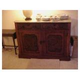 MARBLE TOP PANELED SERVER