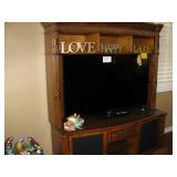 Entertainment unit $200, 60" Samsung flat screen TV $100