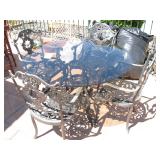 Outdoor patio set with glass table top and 4 chairs $125