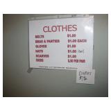 Clothing pricelist