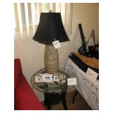 Two end tables $25 each, two lamps $20 each