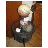 Rattan table $40, Lamp $25