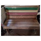 Padded wooden bench