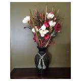 Large Flower Arrangement & Ceramic Vase