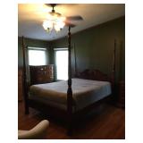 Queen Rice Bed w/Headboard, Foot & Side Boards