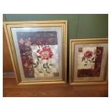 Two Coordinating Prints w/Wood Frames