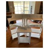 White Wooden Storage Tables & Shelves
