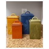 Set of 4 Lillian Vernon Fall Color Canisters