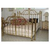 Beautiful Brass Bed with Bedding