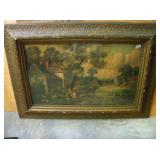 antique picture with ornate frame