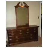 cherry triple dresser w/mirror