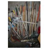 Misc. yard tools incl. rakes, shovels,