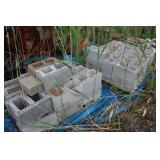 Pallets of cement blocks
