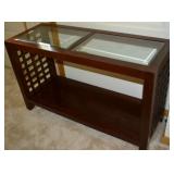 Mahogany Like Glass Panel Table