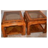 Thomasville Glass Top End Tables