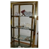 Brass Curio with Glass Shelves