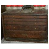 Antique Leather Handle Tool Box