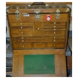 Antique Leather Handle Mechanics Box