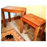 Trio of Nesting Tables with Oak Finish
