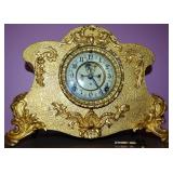 Antique Ansonia Gold Gilded Shelf Mantel Clock