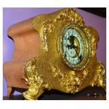 Antique Ansonia Gold Gilded Shelf Mantel Clock