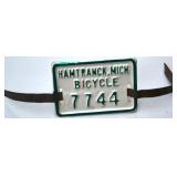 Hamtramck Michigan Bicycle License