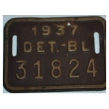 1937 Detroit Bicycle License