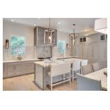 Faux leather counter height bar stools and bench.   