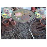 PIERCED/CUTAWAY METAL TABLETOP & SEATS. UNIQUE!