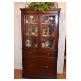 MID CENTURY MODERN CHINA OR DISPLAY CABINET. sELLING DOUBLE DROPLEAF MATCHING TABLE, TOO