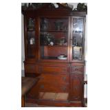 Mid Century Modern Secretary with Bookcase & Display Top