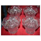 Crystal Condiment Servers with spoons