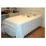 VINTAGE IRON FRAME BED, NICE MATTRESSES