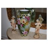 EARLY CHALKWARE FIGURINES, NIPPON VASE