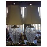 HERE ARE THE TWO HEAVY CRYSTAL LAMPS. BEAUTIFUL!!!!!!!!!