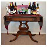 HARP, OR LYRE, BASE TABLE WITH DRAWER