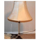 1 OF 8 VERY NICE LAMPS, INCLUDING 2 w/CRYSTAL PRISMS, AND 2 SOLID, HEAVY LEAD CRYSTAL ONES. NICE!!
