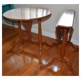 Cherry Dropleaf Lamp Tables, High Quality, signed
