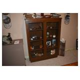GLASSFRONT BOOKCASE, NICE VINTAGE CABINET